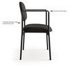 Hon Basyx Charcoal Stacking Guest Chair, 21" L 32-3/4" H, Fixed, Fabric Seat, Scatter Series VL616VA19